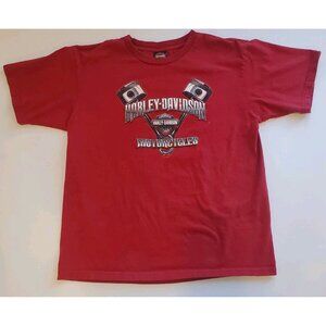 Harley Davidson Central Maine Bangor Men's XL Dark Red Graphic T-Shirt 2005